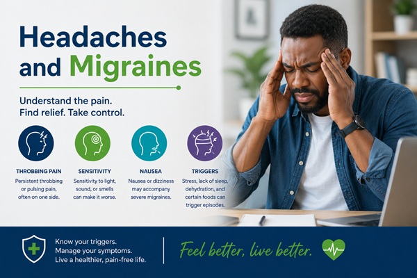 Headache and migraine care online for common non-emergency symptoms