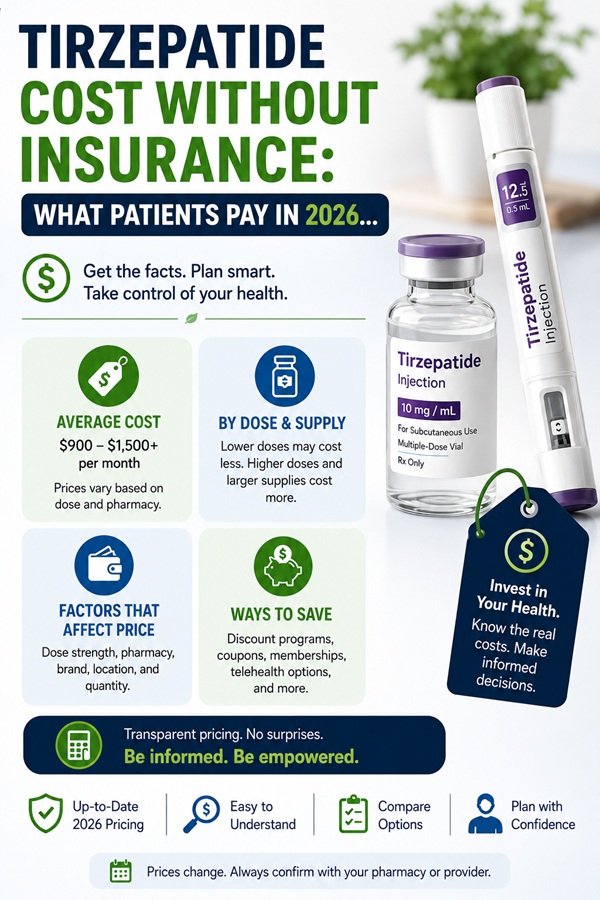 Tirzepatide Cost Without Insurance: What Patients Pay in 2026