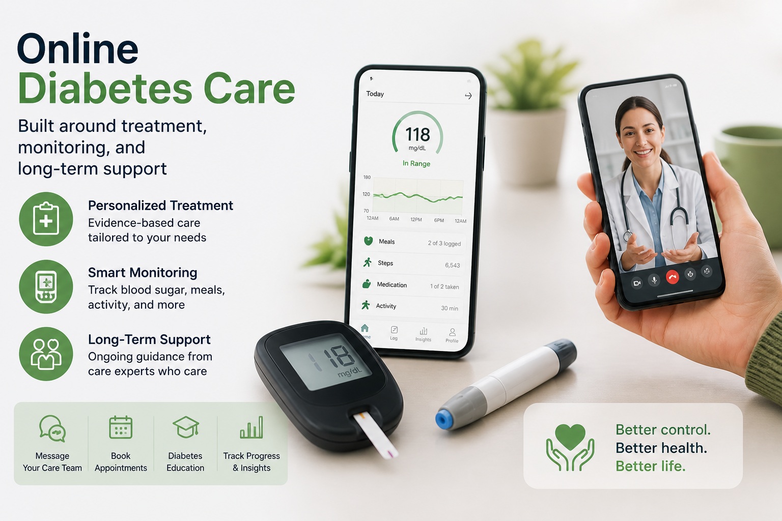 Online diabetes doctor visit